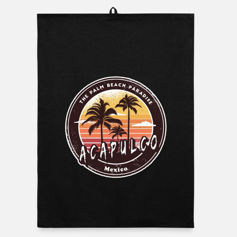 Acapulco Mexiko Palmen Strand Design Organic Geschirrtuch