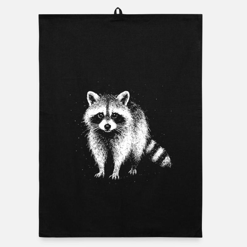 Kleiner Waschbär - Organic Geschirrtuch - Schwarz