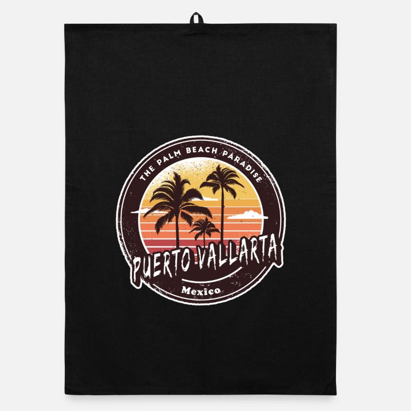 Puerto Vallarta Mexico Sunset Design Organic dish towel