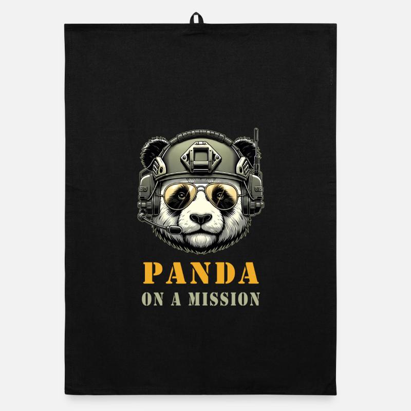 Panda in Mission / Militär Organic Geschirrtuch