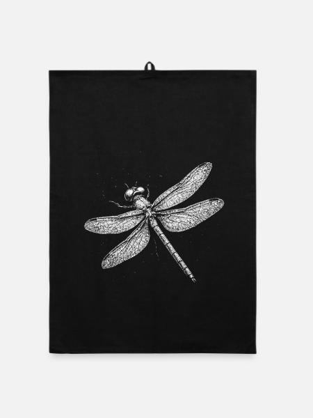 Libelle - Organic Geschirrtuch - Schwarz - Vorne