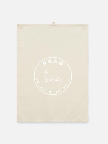 Prag mit Brücke und Koordinaten - Organic Geschirrtuch - Natur - Vorne