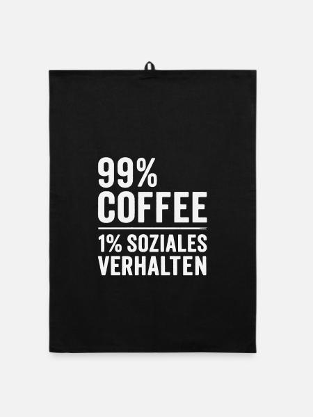 99 % Kaffee - Organic Geschirrtuch - Schwarz - Vorne