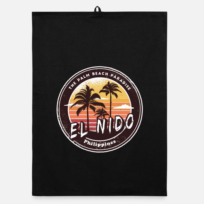 El Nido Philippines Plage Palmiers Design Torchon bio