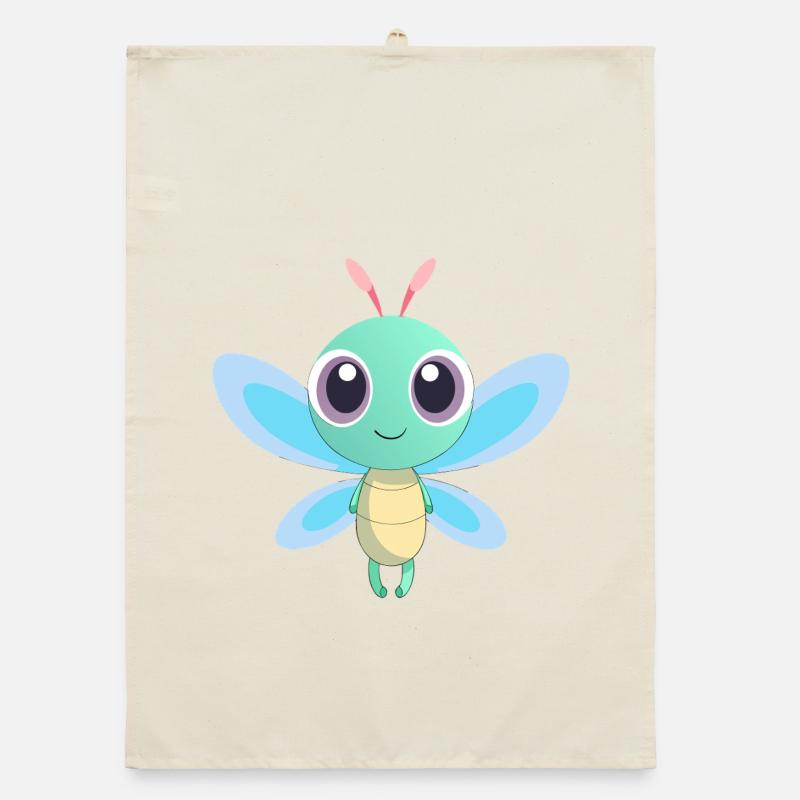 Bébé libellule colorée Torchon bio