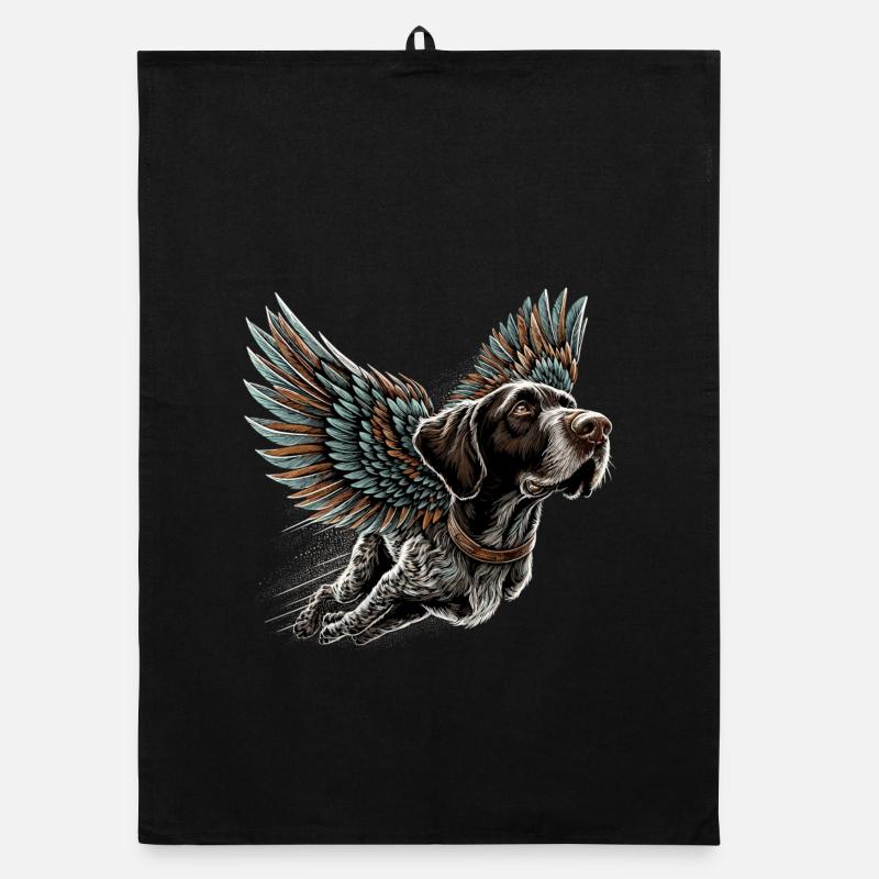 Super Dog German Wirehaired DD Pointer Gift Organic dish towel