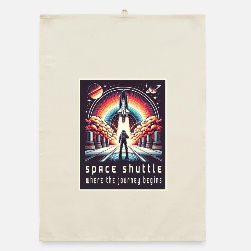Space Shuttle - The Journey Begins Organic dish towel