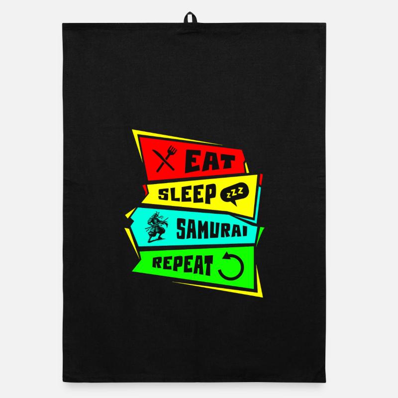 Samouraï Manger Dormir Samouraï Répéter Torchon bio