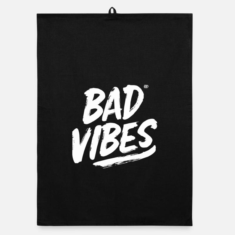 Bad Vibes White Organic Geschirrtuch