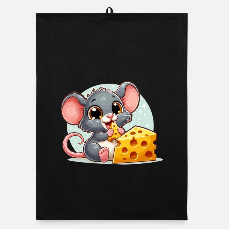 Cheese Mouse Delicious Cheese Makes Happy Gift Organic dish towel