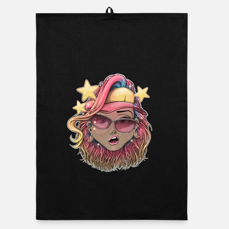 Lebendiges Sternenstrand-Babe-Illustration Organic Geschirrtuch