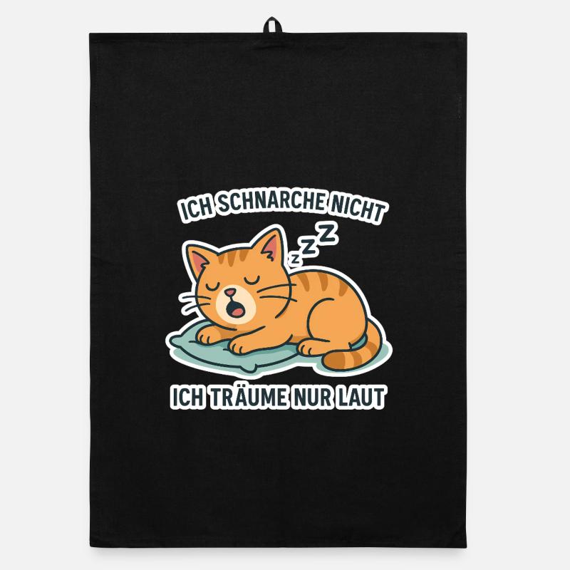 Schnarchende Katze — Lustiges Schlaf-Motiv Organic Geschirrtuch