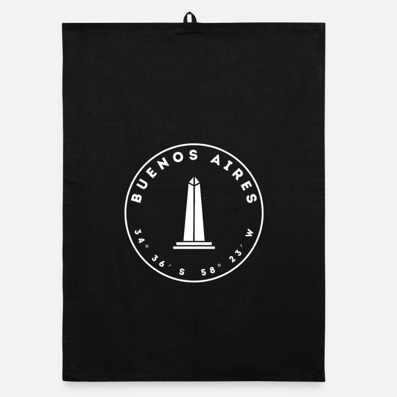 Buenos Aires avec monument et coordonnées Torchon bio