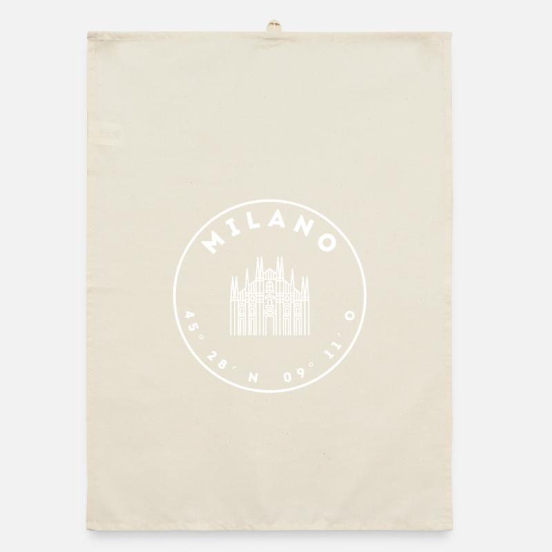 Milan avec Duomo et coordonnées Torchon bio