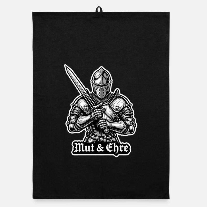 01 Courage et Honneur - Chevalier à l’épée d’acier Torchon bio