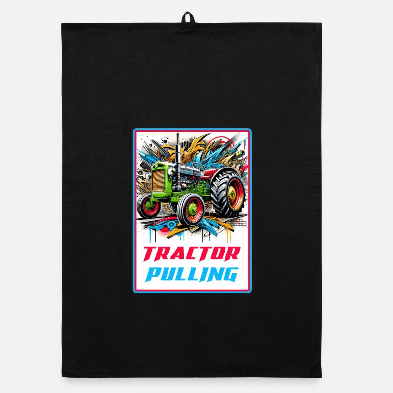 Tractor Pulling Power Organic dish towel