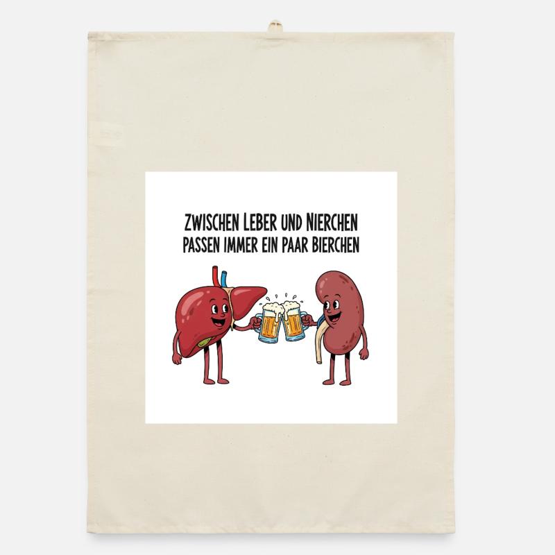 Prost, Leber und Niere! – Ein Bierchen geht immer Organic Geschirrtuch