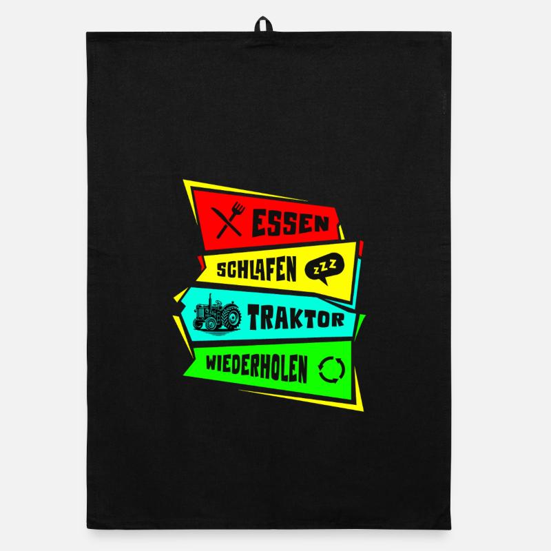 Eat Sleep Tractor Repeat Organic dish towel