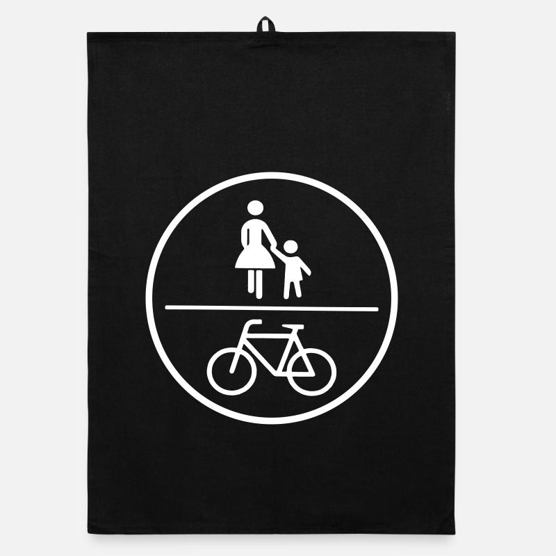 Piétons et cyclistes - Torchon bio - noir