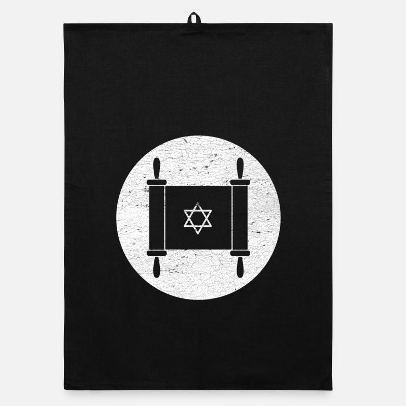 Rouleau de la Torah dans un cercle blanc Torchon bio