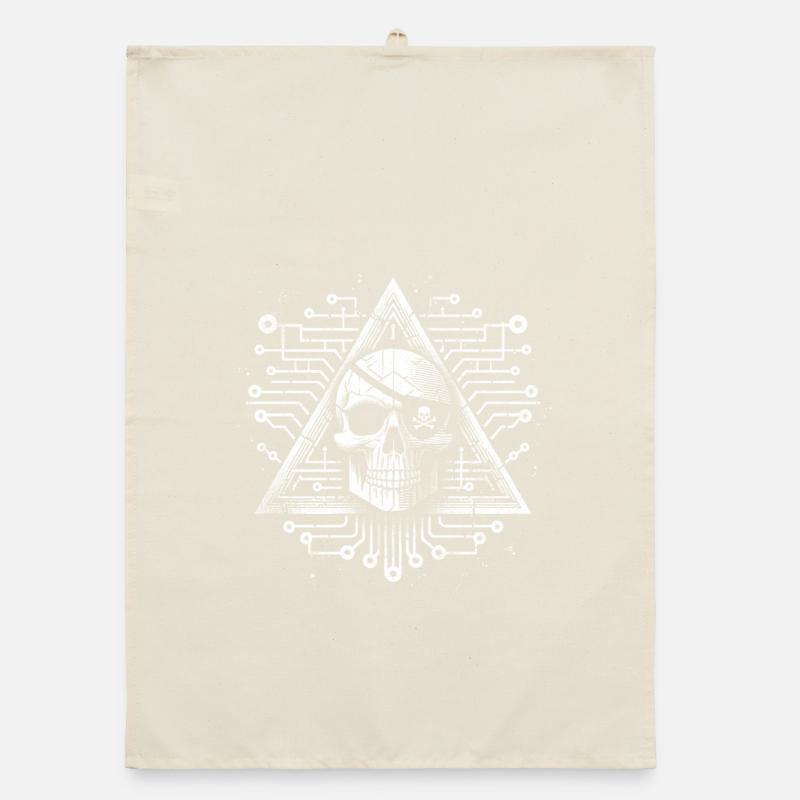 Digital Skull Triangle Design Organic dish towel
