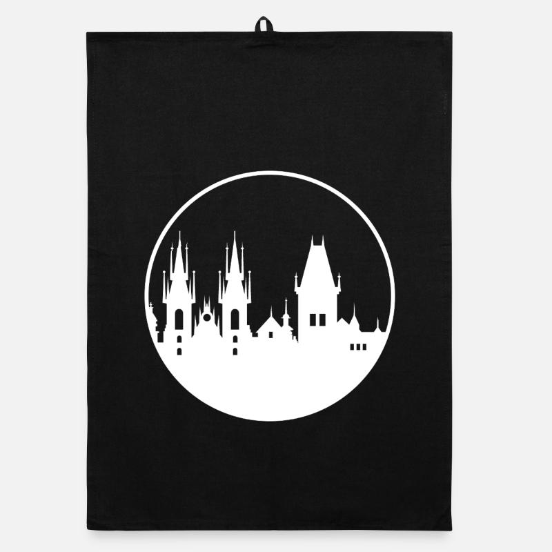 prag silhouette als Logo - Städtesymbol Tschechien Organic Geschirrtuch