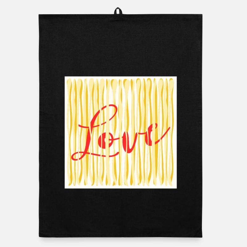 LOVE PASTA SPAGHETTI COOKING Organic dish towel