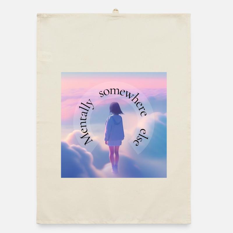 Mentally Somewhere Else – Aesthetic Dreamscape Organic dish towel