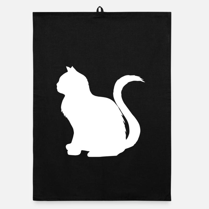 katzen, silhouetten, sitzend Organic Geschirrtuch