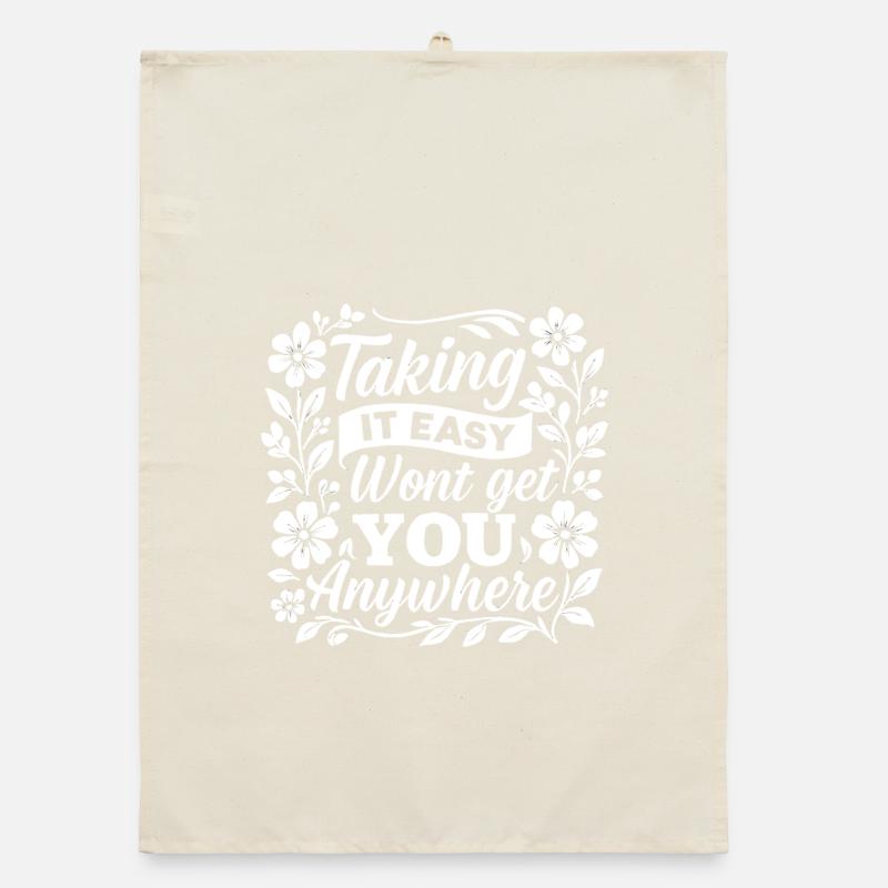 Motivational shirt – No success without commitment Organic dish towel