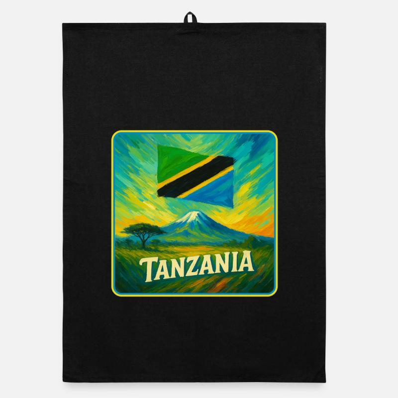 Conception du drapeau de la Tanzanie Torchon bio