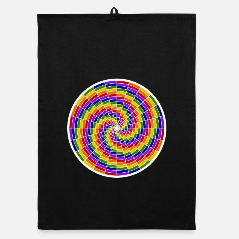 Farbige Spirale Kunstgestaltung - Organic Geschirrtuch - Schwarz