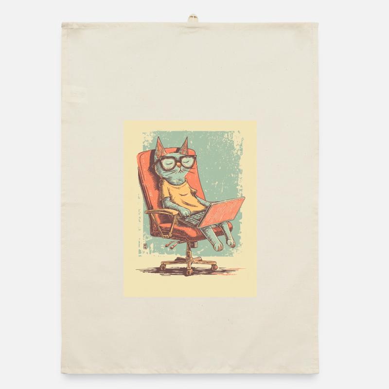 Code Cat – Der wahre Chef im Office Organic Geschirrtuch