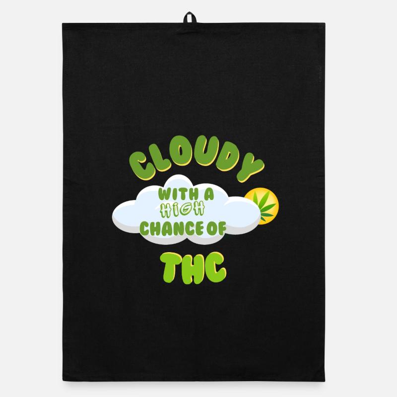 Cloudy THC Celebration Design Organic dish towel