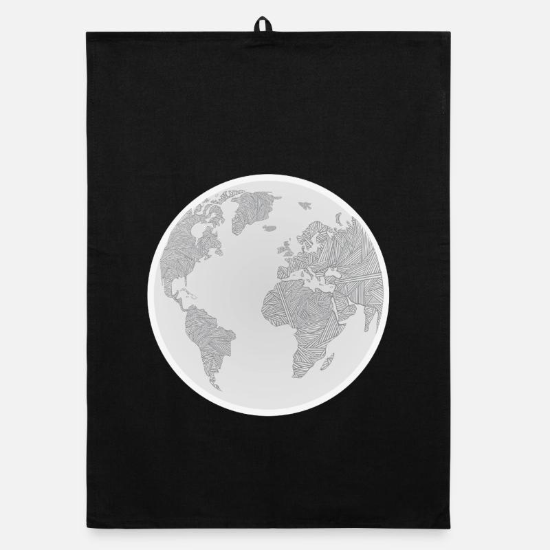 Geometric Globe Design Organic dish towel