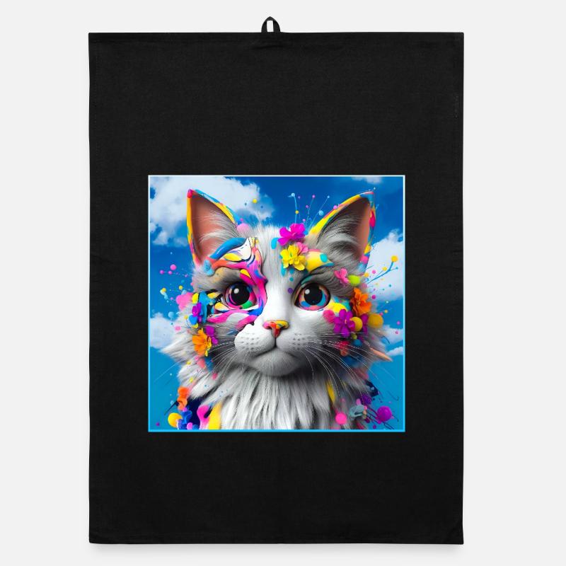 Chat coloré Torchon bio