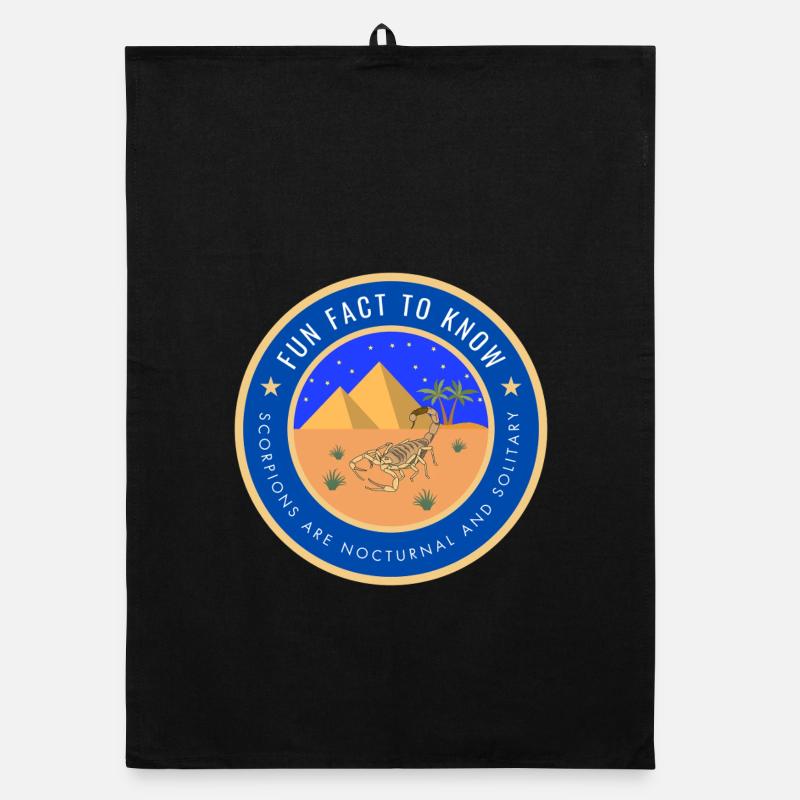 Desert Night Scorpion Fact Organic dish towel