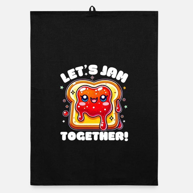 Mignon dessin animé toast Jammons ensemble petit-déjeuner Torchon bio
