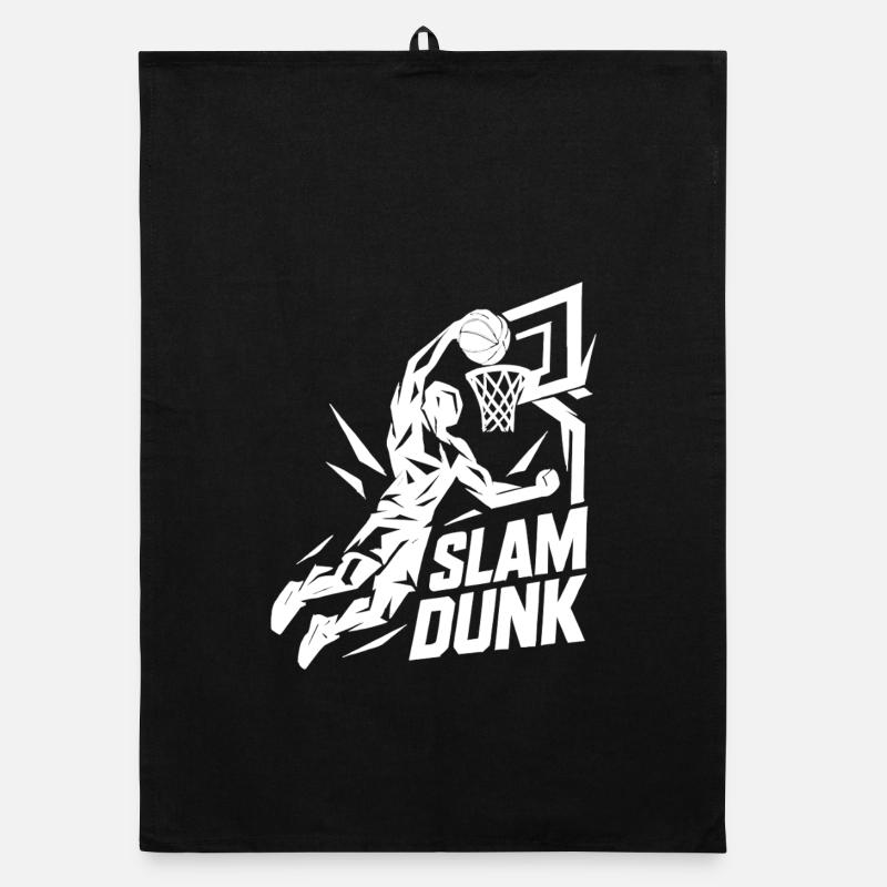 Basketball Slam Dunk Throw Player Dunking Gift Organic dish towel