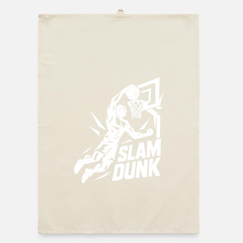 Basketball Slam Dunk Throw Player Dunking Gift Organic dish towel