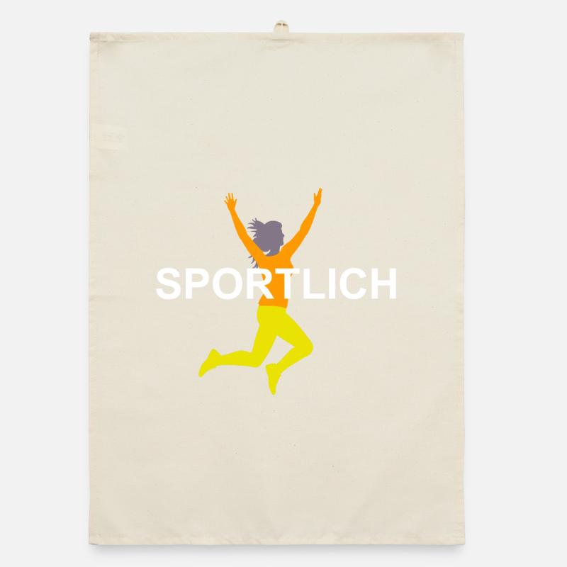 Dynamische Sprinterin Illustration Organic Geschirrtuch