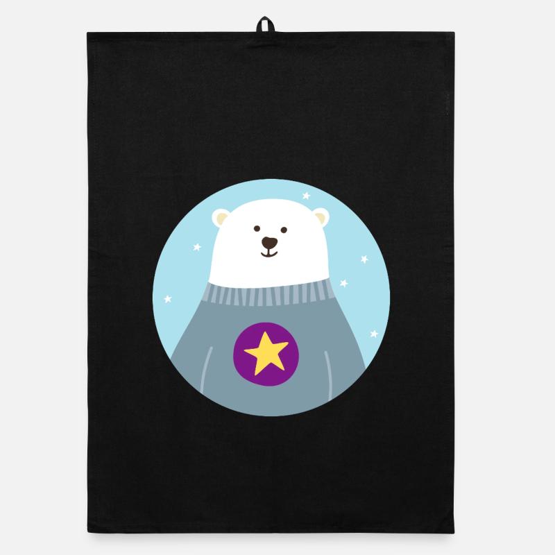 Polar Bear Star Polar North Pole Nursery skandi Organic dish towel