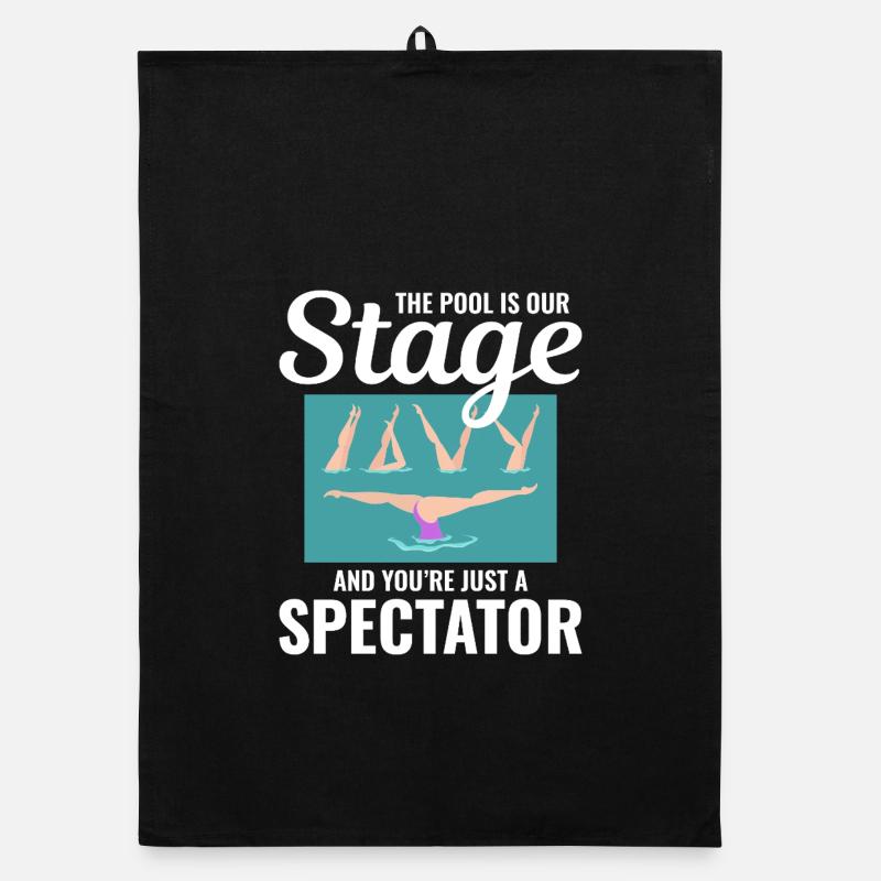 Poolside Spectator Illustration Synchronized Swim Organic dish towel