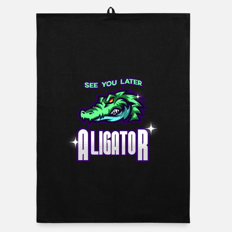 À plus tard Aligator - Torchon bio - noir