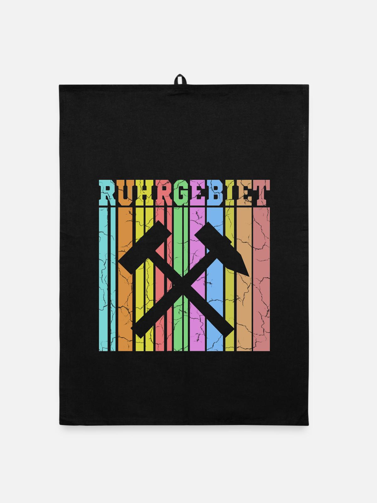 zeche ruhrgebiet - Organic Geschirrtuch - Schwarz - Vorne