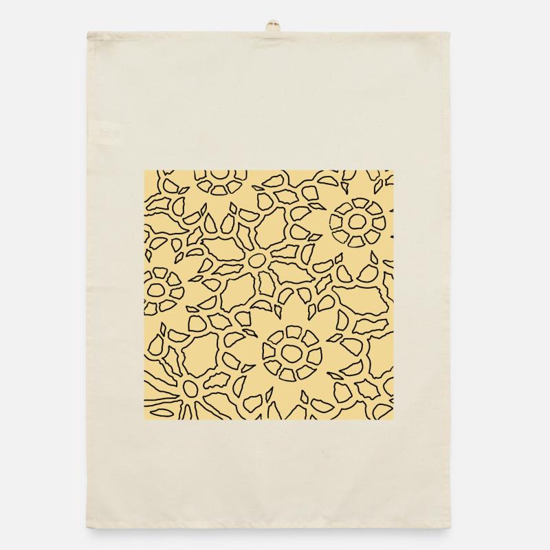 Geometric floral pattern for embroidery fabrics Organic dish towel