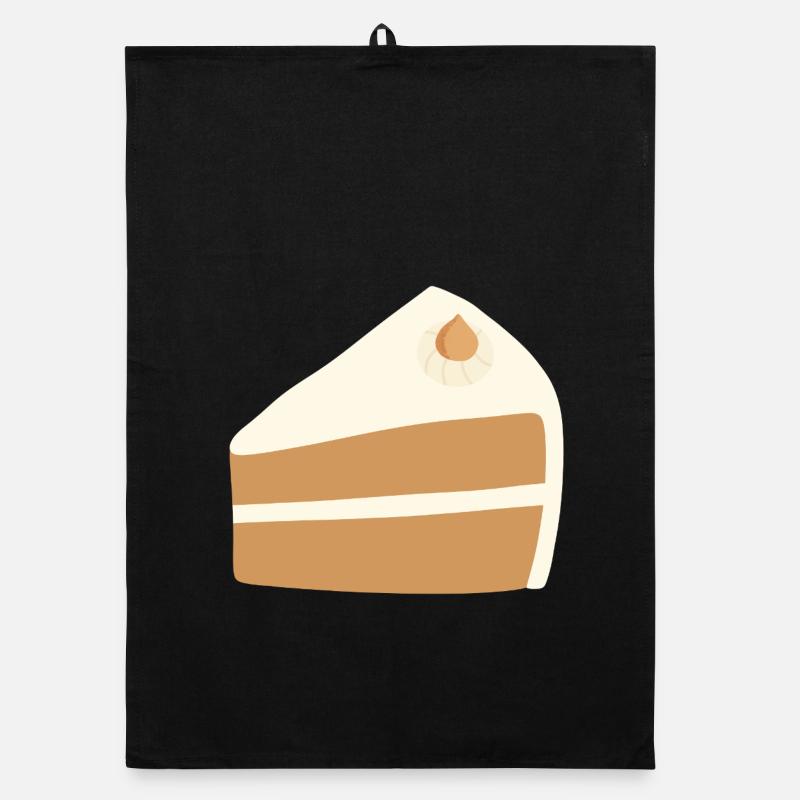 Conception de tranche de gâteau aux noix Torchon bio