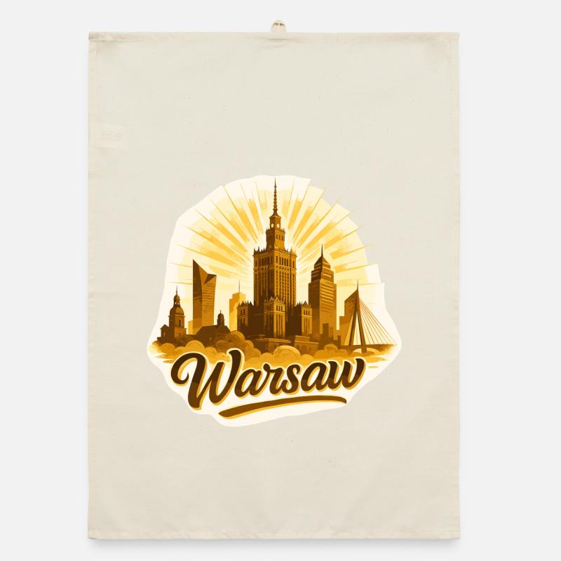 Varsovie Or Warszawa Capitale Pologne Cadeau Torchon bio