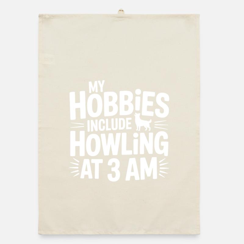 My Hobbies Include Howling Husky  Organic dish towel