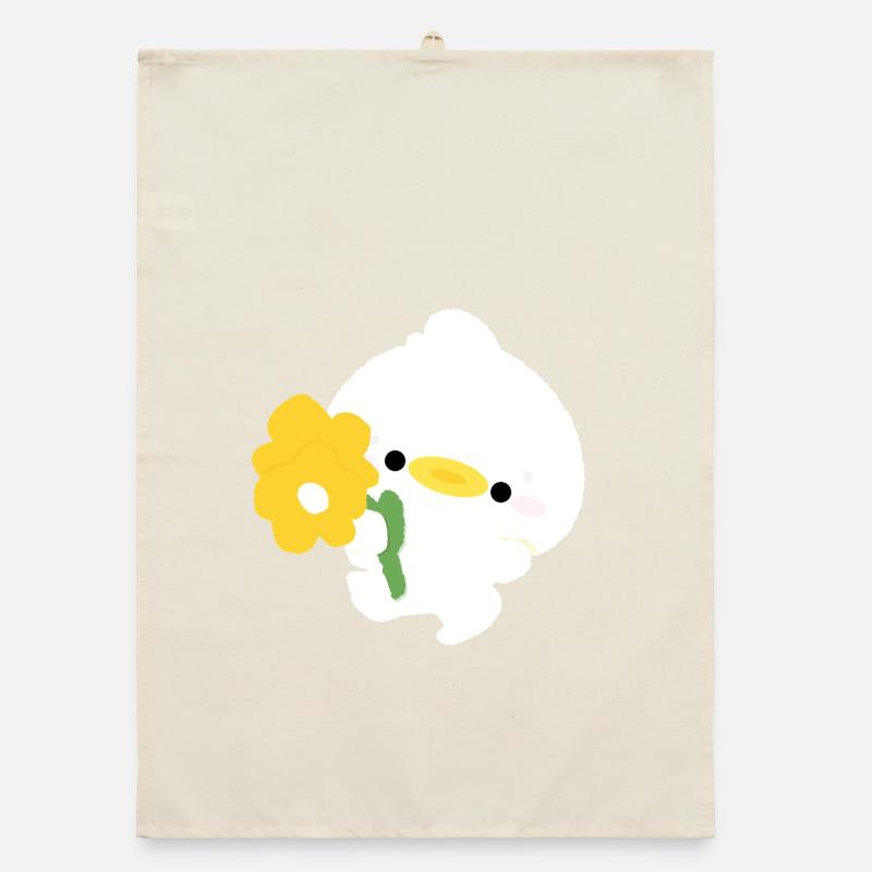 Romantic Duck Organic dish towel
